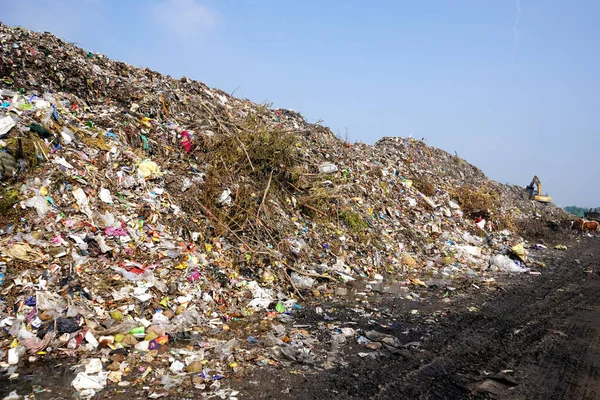 Mountain of garbage, large garbage pile, Pile of stink and toxic residue. These garbage come from urban areas, industrial areas.