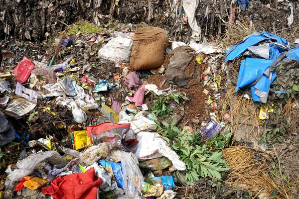 Müllberge Große Müllberge Gestank Und Giftige Rückstände Dieser Müll Kommt — Stockfoto