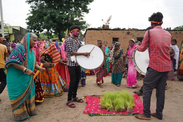 Amravati Maharashtra India Září 2020 Neznámý Indický Kmenový Lambada Nebo — Stock fotografie