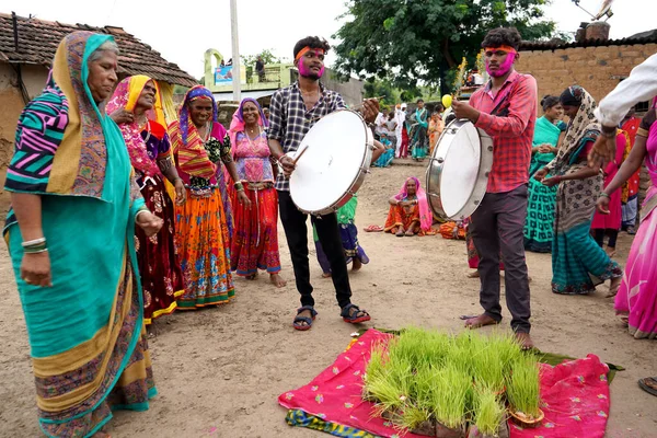 Amravati Maharashtra India Wrzesień 2020 Niezidentyfikowany Indyjski Plemienny Lambada Lub — Zdjęcie stockowe