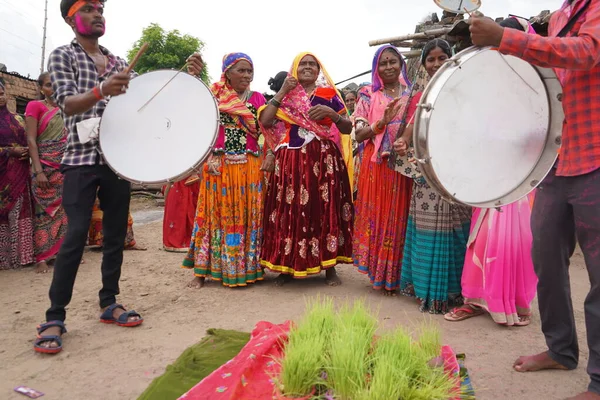 Amravati Maharashtra India Wrzesień 2020 Niezidentyfikowany Indyjski Plemienny Lambada Lub — Zdjęcie stockowe