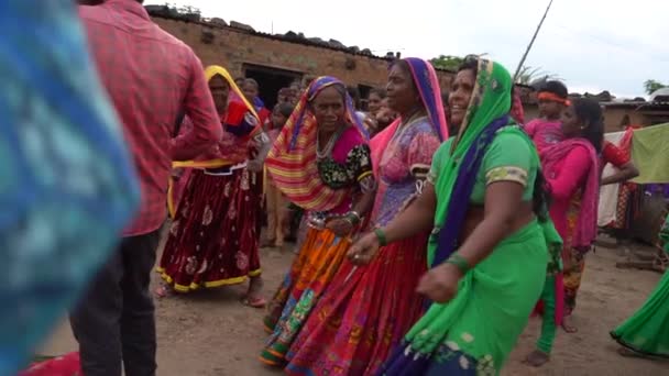 Amravati Maharashtra India Septiembre 2020 Hombres Mujeres Tribu India Lambada — Vídeo de stock