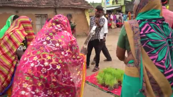 Amravati Maharashtra India September 2020 Индийские Племенные Ламбада Банджара Мужчины — стоковое видео