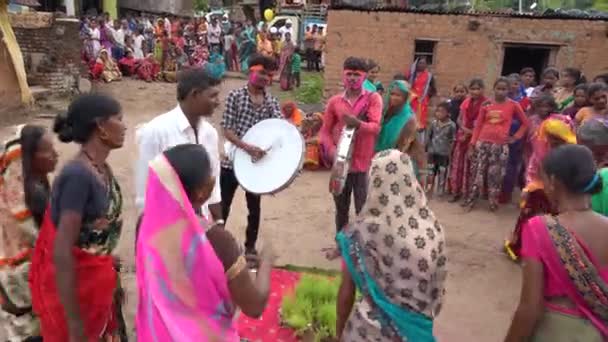 Amravati Maharashtra India September 2020 Indiase Tribal Lambada Banjara Mannen — Stockvideo