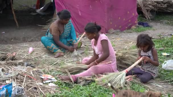 Amravati Maharashtra India Septiembre 2020 Mujer Tribal Nómada India Identificada — Vídeo de stock