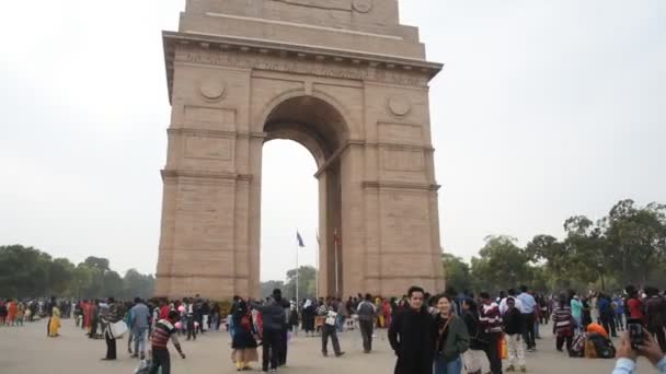 Delhi India Gennaio 2018 Tourist India Gate India Gate Monumento — Video Stock