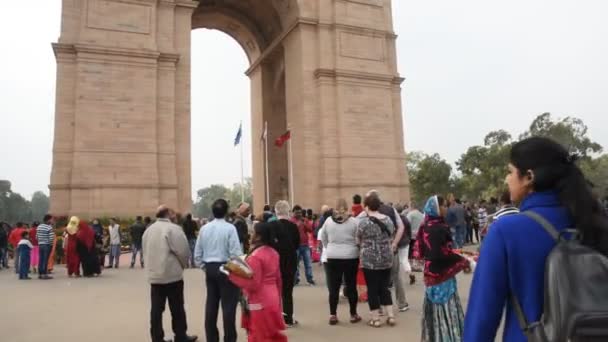 Delhi India Gennaio 2018 Tourist India Gate India Gate Monumento — Video Stock