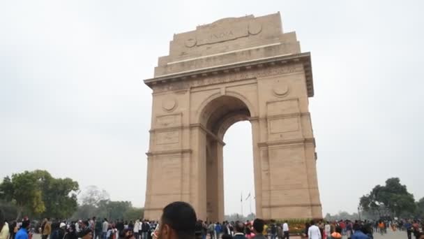 Delhi India January 2018 Tourist India Gate India Gate Edwin — 비디오