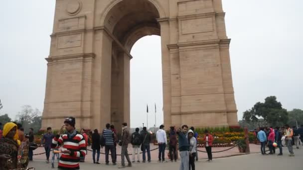 Delhi India Gennaio 2018 Tourist India Gate India Gate Monumento — Video Stock