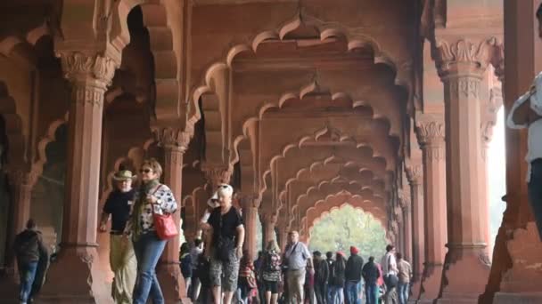 Delhi India Enero 2018 Turista Gente Local Visitando Histórico Fuerte — Vídeo de stock