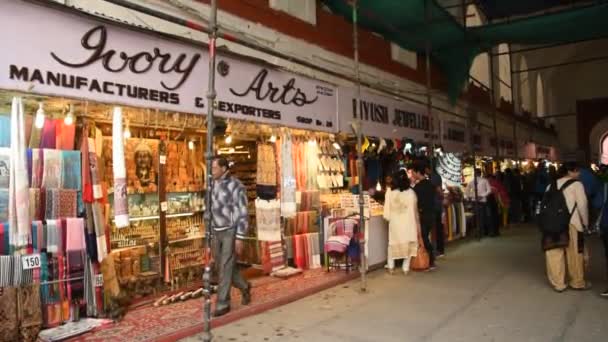 Delhi India Agosto 2018 Tienda Turismo Dentro Del Bazar Fuerte — Vídeos de Stock