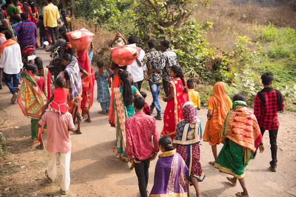 Amravati Maharashtra India January 2020 Unidentified People Marriage Procession Street — Zdjęcie stockowe