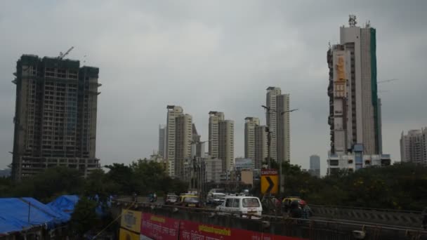 Tráfego Ocupado Rua Mumbai Manhã — Vídeo de Stock