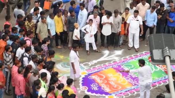 Мумбай Индия Сентября 2018 Года Тысячи Преданных Собрались Пути Ганешу — стоковое видео