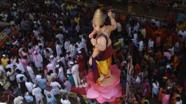 Mumbai India Settembre 2018 Migliaia Devoti Offrono Addio Lord Ganesha — Video Stock