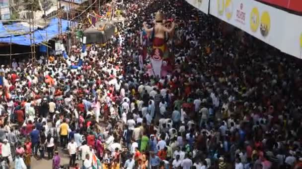 Mumbai India Septiembre 2018 Miles Devotos Despiden Del Señor Ganesha — Vídeo de stock