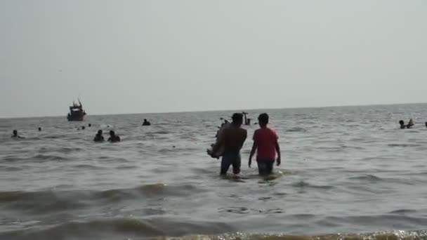 Mumbai India Wrzesień 2018 Immunitet Ganesha Jest Przenoszony Morza Celu — Wideo stockowe