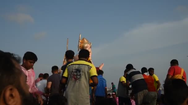 Mumbai India Septiembre 2018 Miles Devotos Despiden Del Señor Ganesha — Vídeo de stock