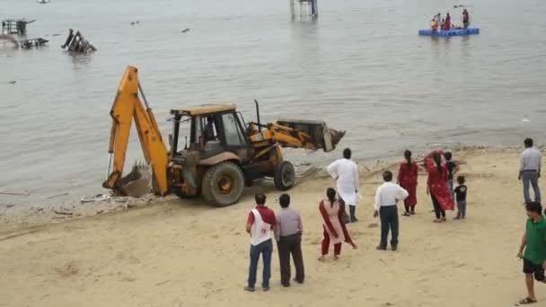Mumbai India Septiembre 2018 Contaminación Del Mar Basura Limpia Por — Vídeo de stock