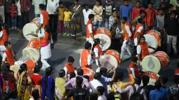 Amravati Maharashtra India September Dewa Ganesha Prosesi Untuk Ganesh Chaturthi — Stok Video