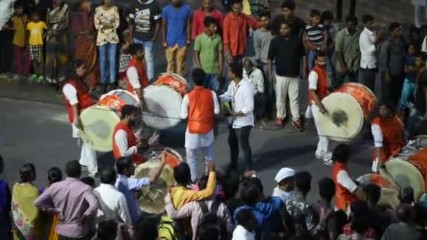 Amravati Maharashtra India Szeptember Lord Ganesha Felvonulás Ganesh Chaturthiért Akik — Stock videók