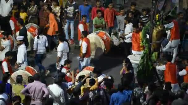 Amravati Maharashtra India Septiembre Procesión Del Señor Ganesha Para Ganesh — Vídeo de stock