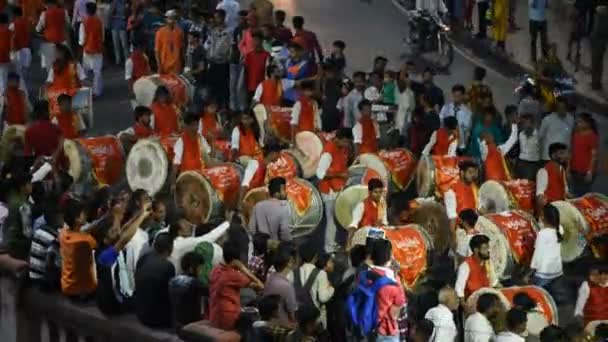 Amravati Maharashtra India September Lord Ganesha Processie Voor Ganesh Chaturthi — Stockvideo