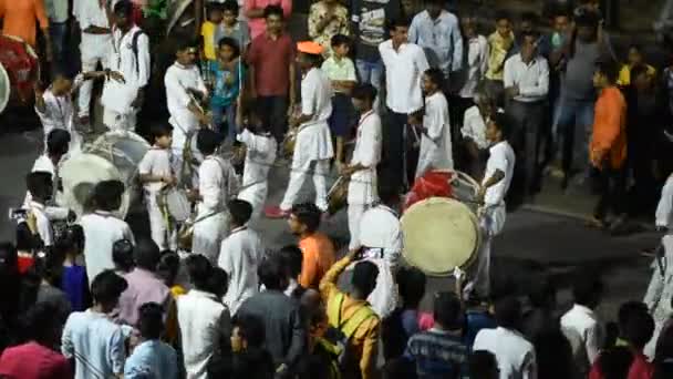 Amravati Maharashtra India September Lord Ganesha Procession Ganesh Chaturthi Люди — стокове відео