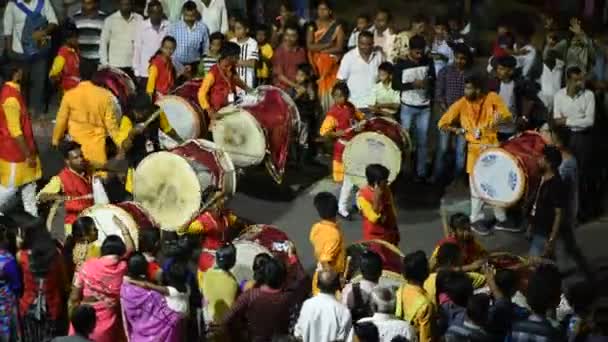Amravati Maharashtra India September Lord Ganesha Processie Voor Ganesh Chaturthi — Stockvideo