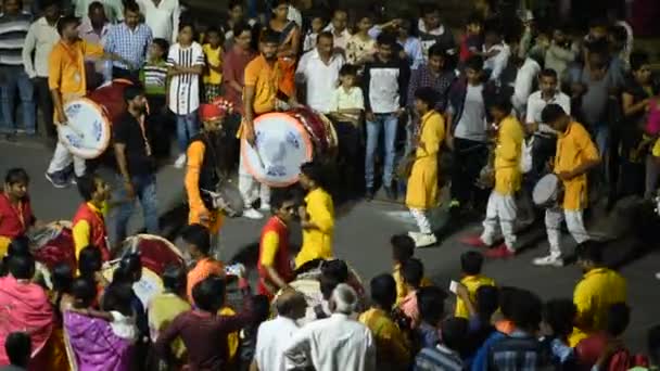 Amravati Maharashtra India Septiembre Procesión Del Señor Ganesha Para Ganesh — Vídeo de stock