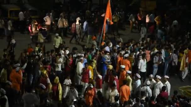 Amravati Maharashtra Indien September Lord Ganesha Procession För Ganesh Chaturthi — Stockvideo