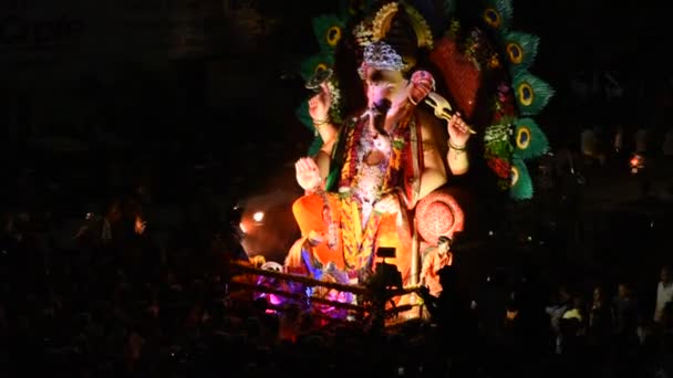 Amravati Maharashtra India Septiembre Procesión Del Señor Ganesha Para Ganesh — Vídeo de stock