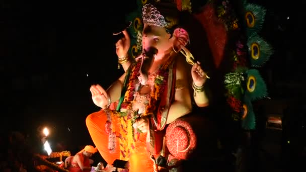 Amravati Maharashtra Índia Setembro Lord Ganesha Procissão Para Ganesh Chaturthi — Vídeo de Stock