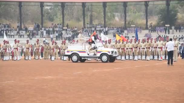 Amravati India Enero 2017 Desfile Estadio Jawaharlal Nehru Con Motivo — Vídeo de stock