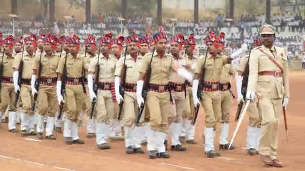 Amravati Indien Januar 2017 Parade Jawaharlal Nehru Stadion Anlässlich Des — Stockvideo