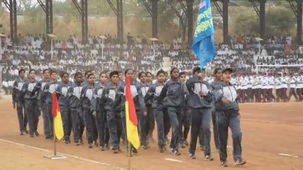 2017 Amravati India January 2017 Parading Jawaharlal Nehru Stairs Time — 비디오