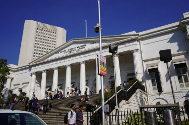 Vintage old building at bazar gate street Fort Mumbai, Maharashtra, INDIA.