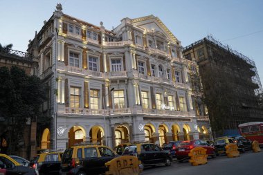Vintage old building at bazar gate street Fort Mumbai, Maharashtra, INDIA.
