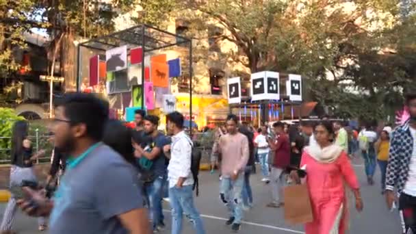 Mumbai Indien Februar 2020 Die Menschen Besuchen Und Genießen Das — Stockvideo