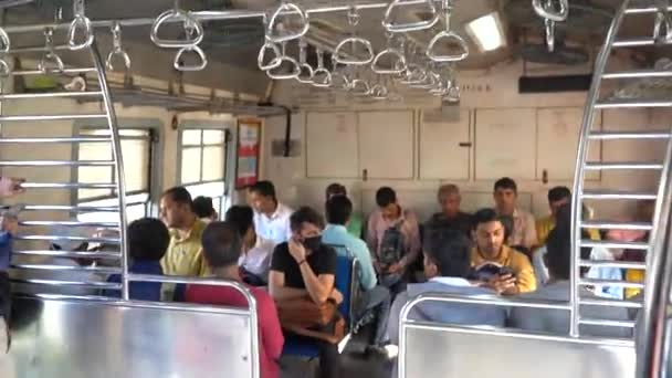 Hint Tren Yolu Hint Demiryolları Yolcu Treni Demiryolu Ile Pencereden — Stok video