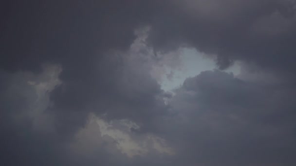 Természet Környezet Sötét Hatalmas Felhők Fekete Viharos Felhők Vihar Felhők — Stock videók