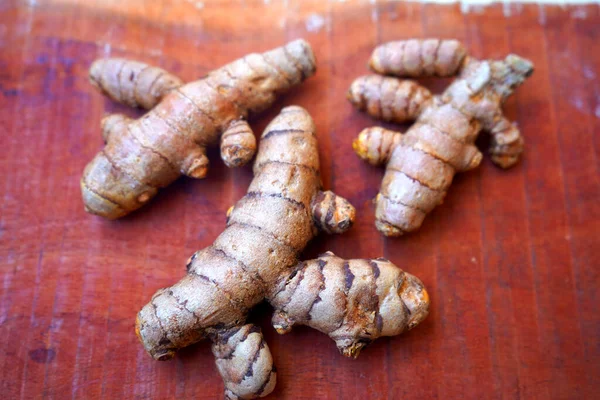 Fresh Turmeric Roots Background — Stock Photo, Image