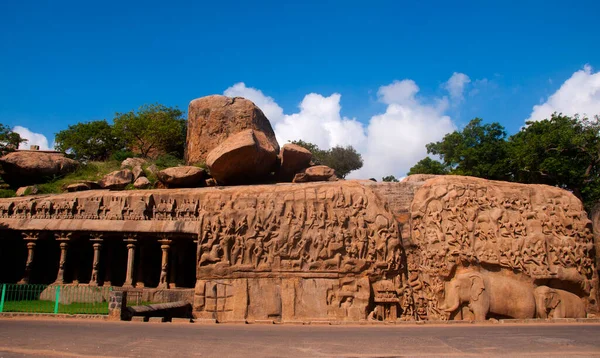 Ganj ve Arjuna 'nın Kefareti, UNESCO Dünya Mirası Alanı, Mahabalipuram, Tamil Nadu, Hindistan.