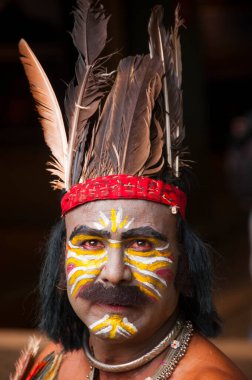 Hindistan 'ın geleneksel gösteri sanatçısı Empresyonist veya Behrupiya' nın portresi.