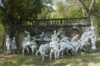 Antik Siyam 'daki Buda Tapınağı aynı zamanda Antik Şehir veya Mueang Boran, Samut Prakan, Tayland.