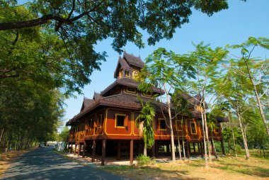 Antik Siyam 'daki tapınağın kalıntıları, Bangkok, Tayland.