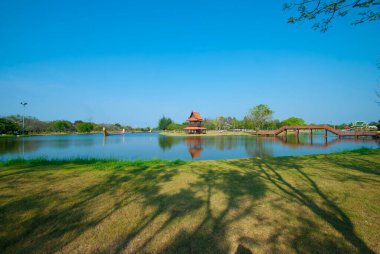 Antik Siyam 'daki Buda Tapınağı aynı zamanda Antik Şehir veya Mueang Boran, Samut Prakan, Tayland.