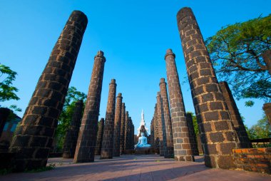 Antik Siyam 'da Buda Heykeli, Bangkok, Tayland.