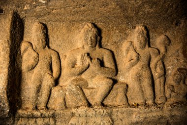 Pandav Leni Budha Mağaraları veya Trirashmi Mağaraları, 24 - 30, 1200 yıllık Hinayana Budist mağaraları, Nashik, Hindistan.