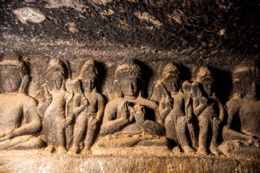 Pandav Leni Budha Mağaraları veya Trirashmi Mağaraları, 24 - 30, 1200 yıllık Hinayana Budist mağaraları, Nashik, Hindistan.